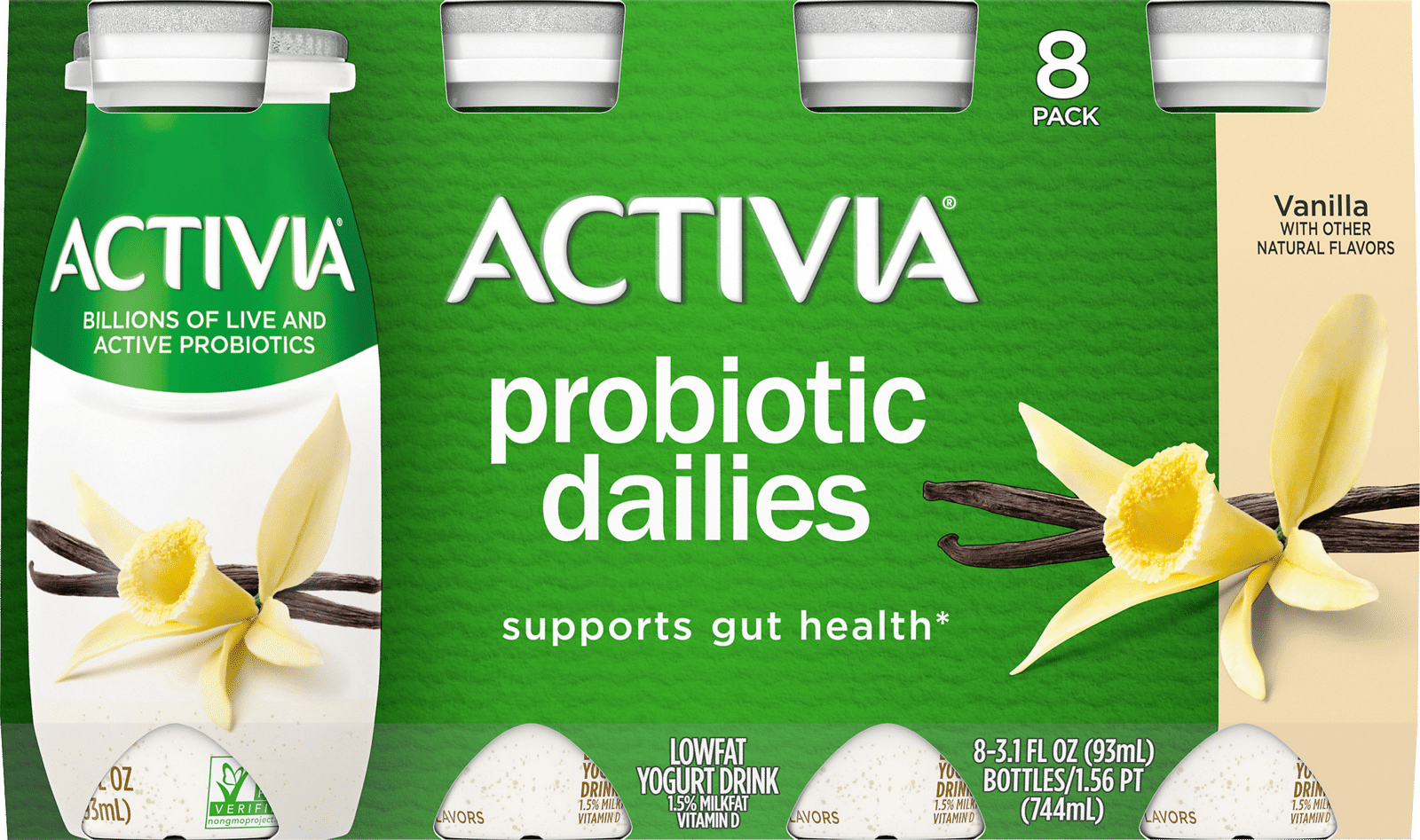 Activia Probiotic Dailies Vanilla Lowfat Yogurt Drinks
