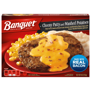 Banquet Cheesy Patty and Mashed Potatoes