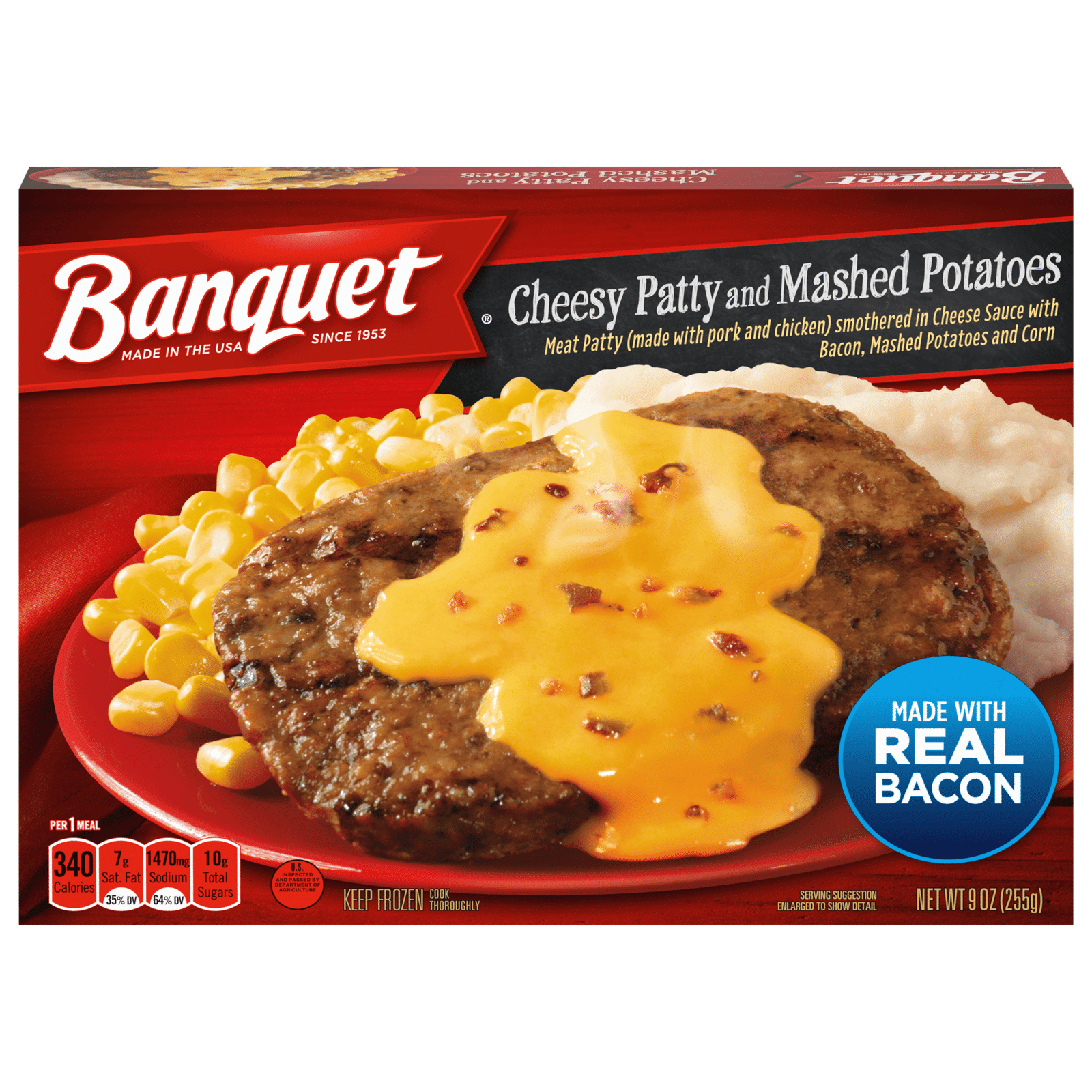 Banquet Cheesy Patty and Mashed Potatoes