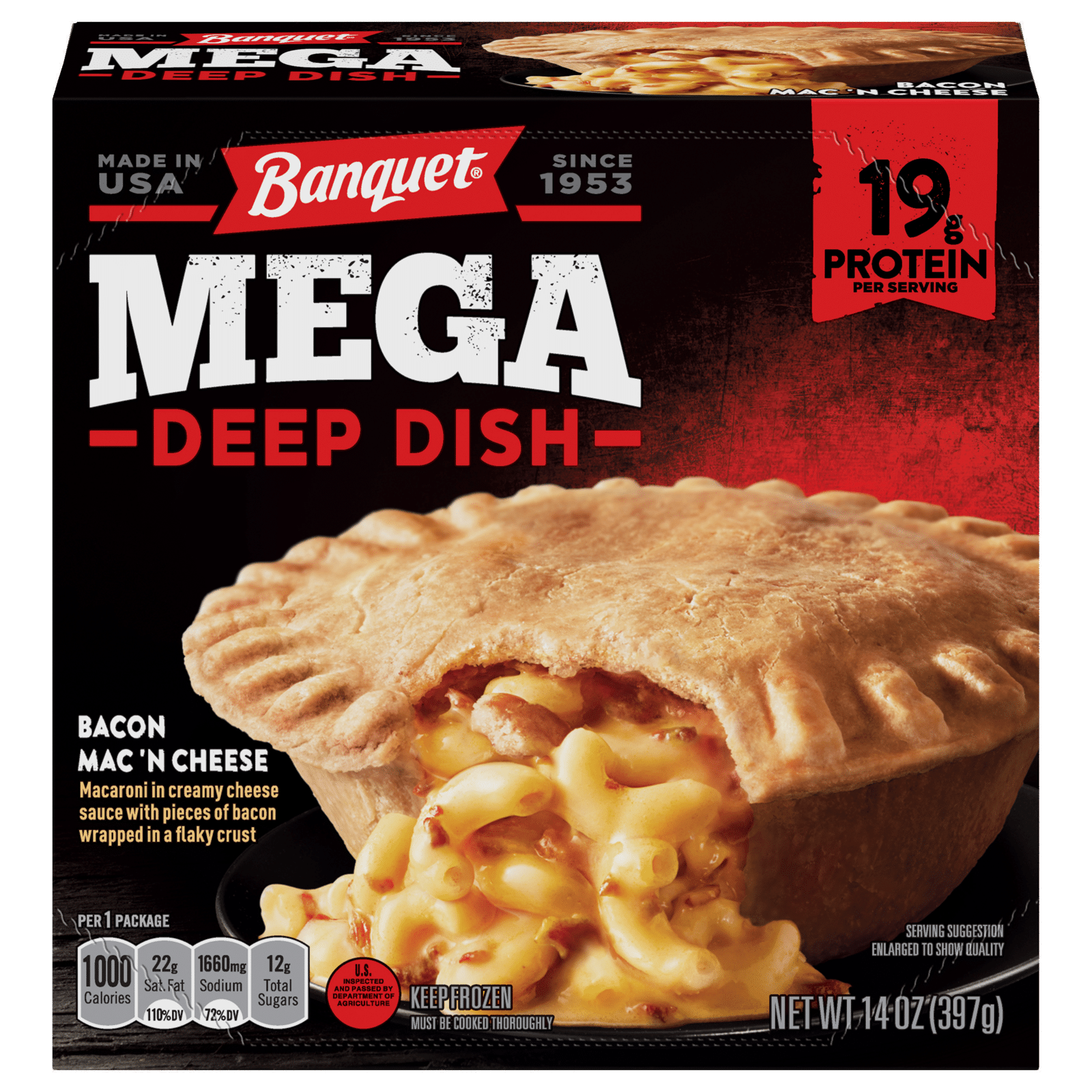 Banquet Mega Deep Dish Bacon Mac' N Cheese