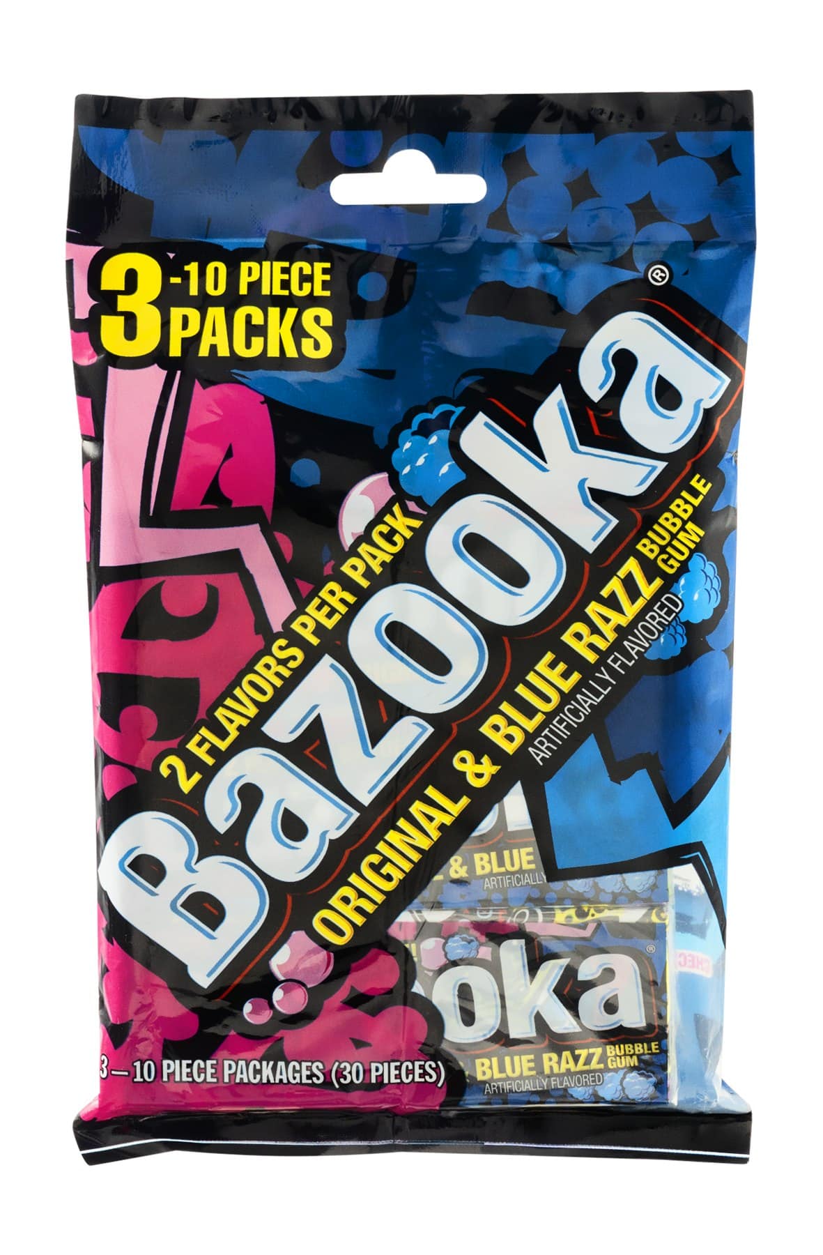 Bazooka Bubble Gum Original & Blue Razz