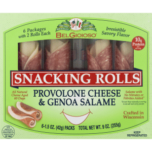 BelGioioso Snacking Rolls, Provolone Cheese & Genoa Salame