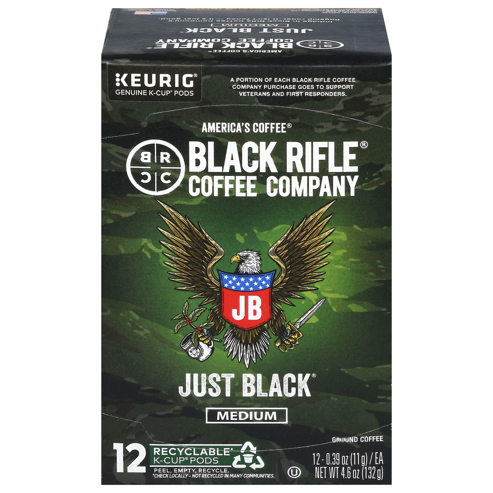 Black Rifle Coffee Company Medium Just Black Coffee Single Serve Cups