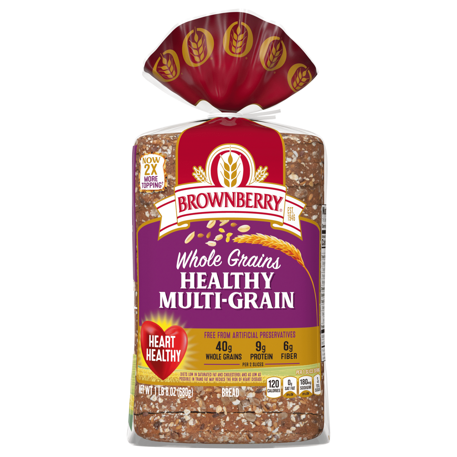 Brownberry Whole Grains Healthy Multi-Grain Bread Baked with Simple Ingredients