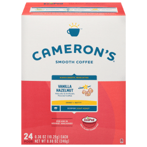 Cameron's Smooth Light Roast Coffee Vanilla Hazelnut Single Serve Pods
