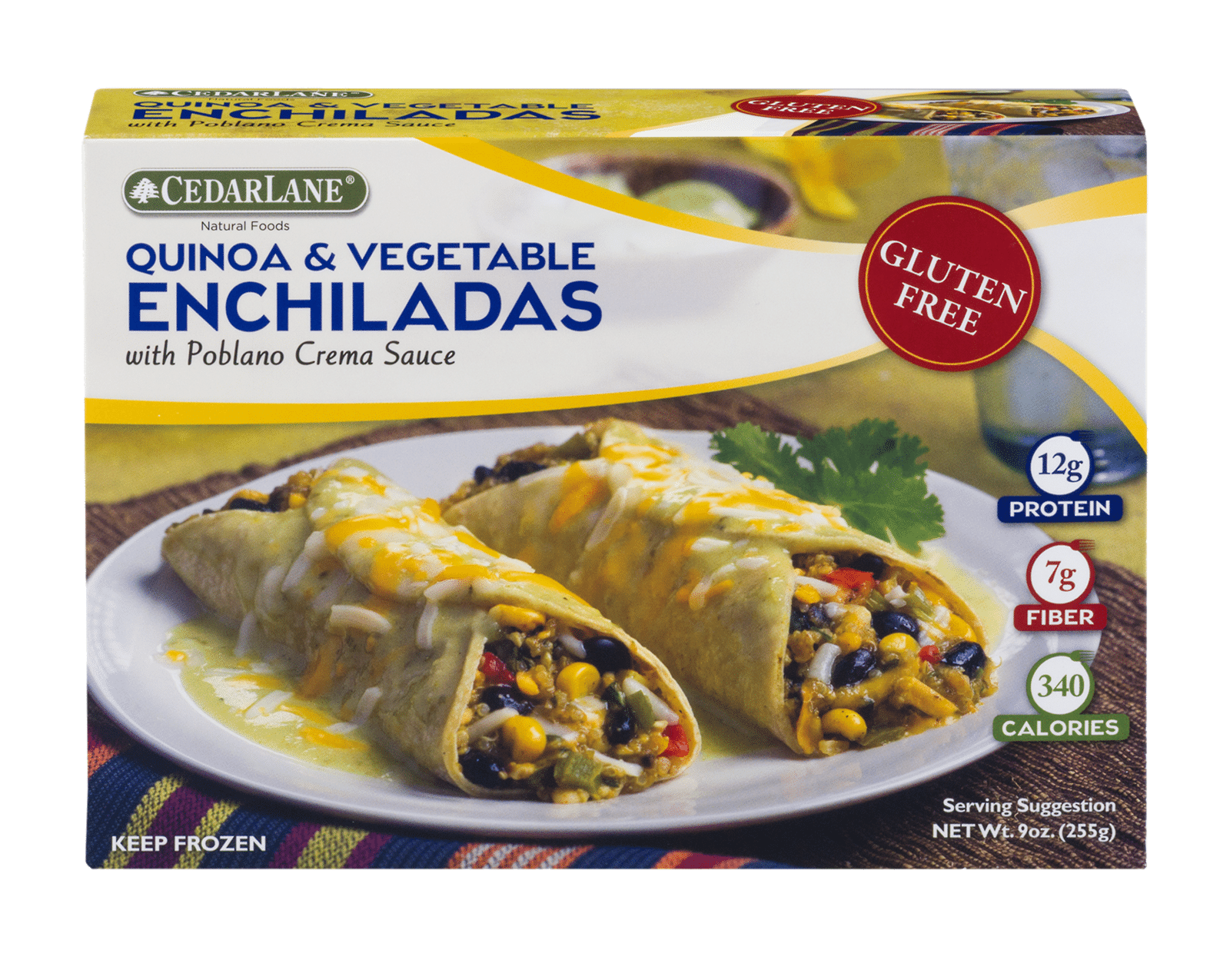 CedarLane Enchiladas Quinoa & Vegetable with Poblano Crema Sauce