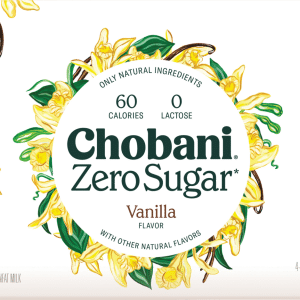 Chobani Zero Sugar Vanilla Flavor Yogurt-Cultured