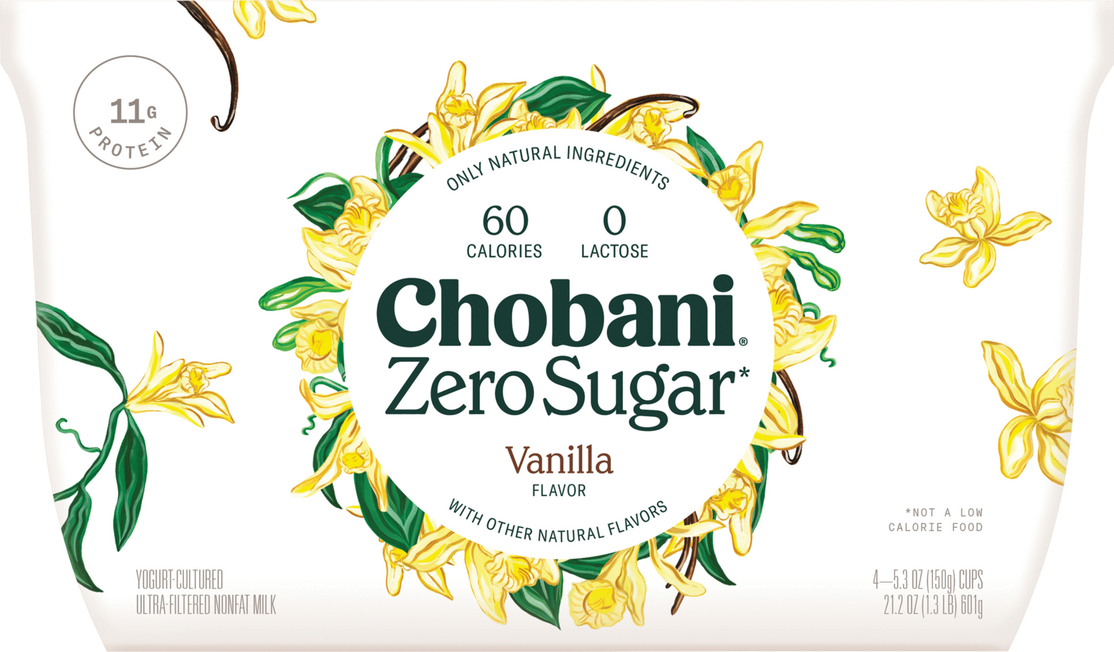 Chobani Zero Sugar Vanilla Flavor Yogurt-Cultured