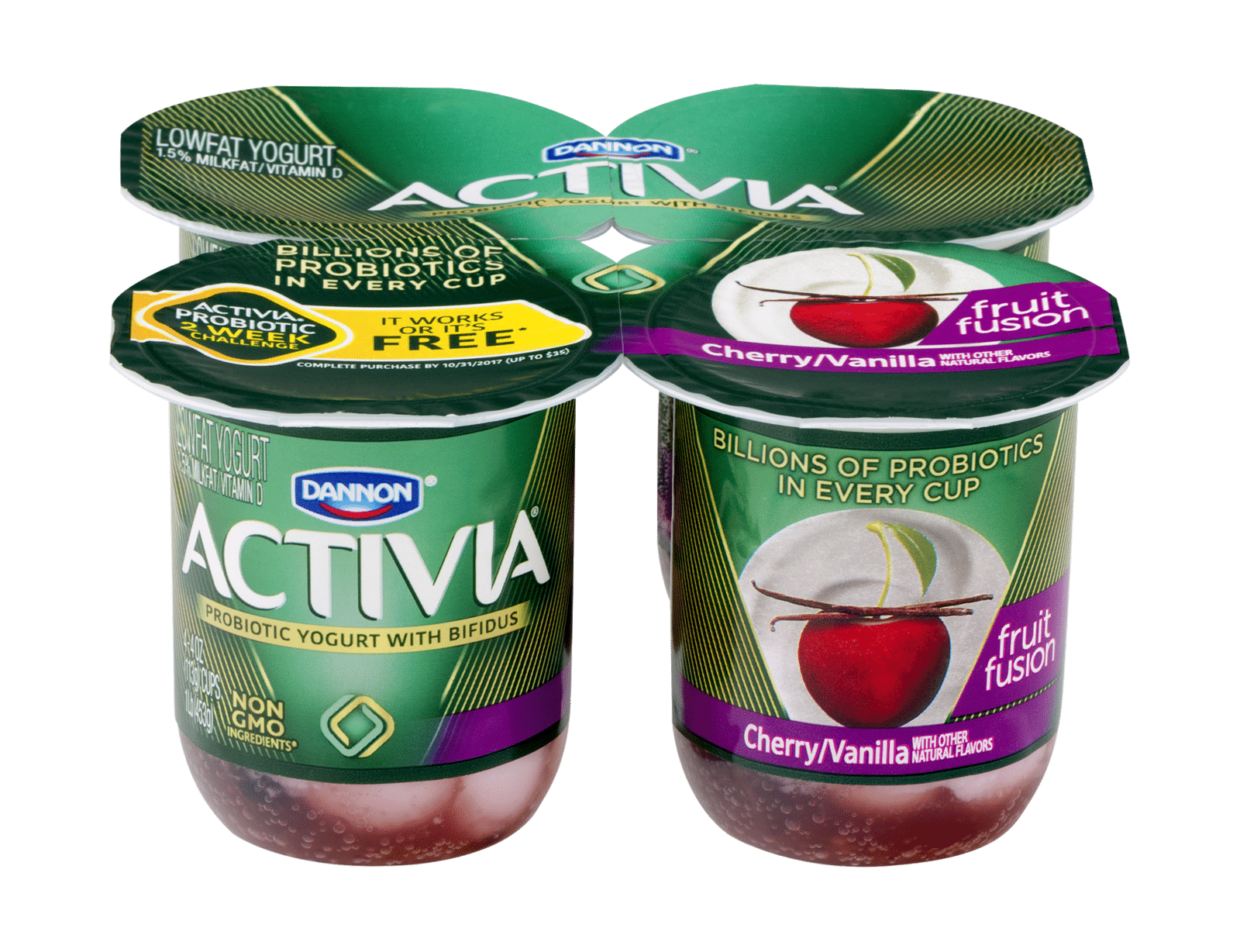 Activia Fruit Fusion Lowfat Yogurt Cherry & Vanilla