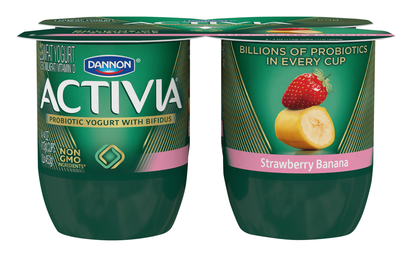 Activia Probiotic Blended Lowfat Yogurt Strawberry Banana