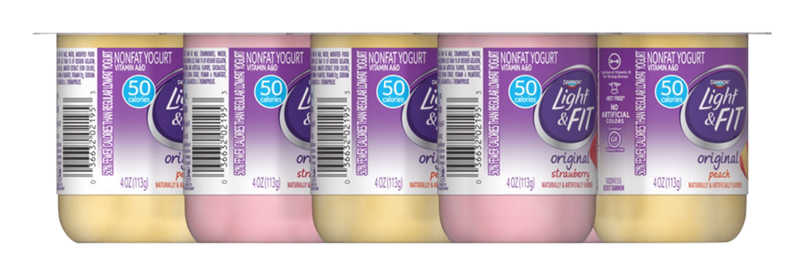Dannon Light & Fit Blended Nonfat Yogurt Original Strawberry/Peach