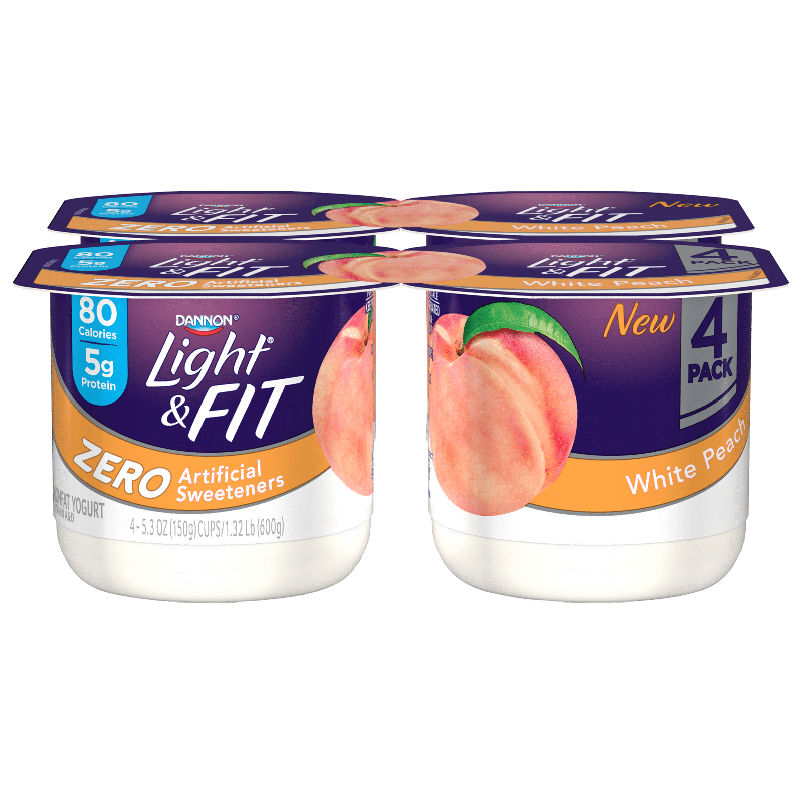 Dannon Light & Fit Blended Nonfat Yogurt White Peach