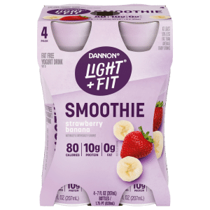 Dannon Light + Fit Strawberry Banana Nonfat Smoothie Drinks