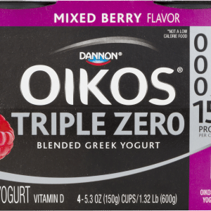 Dannon OIkos Triple Zero Blended Greek Yogurt Mixed Berry