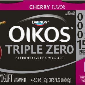 Oikos Triple Zero Blended Greek Nonfat Yogurt Cherry