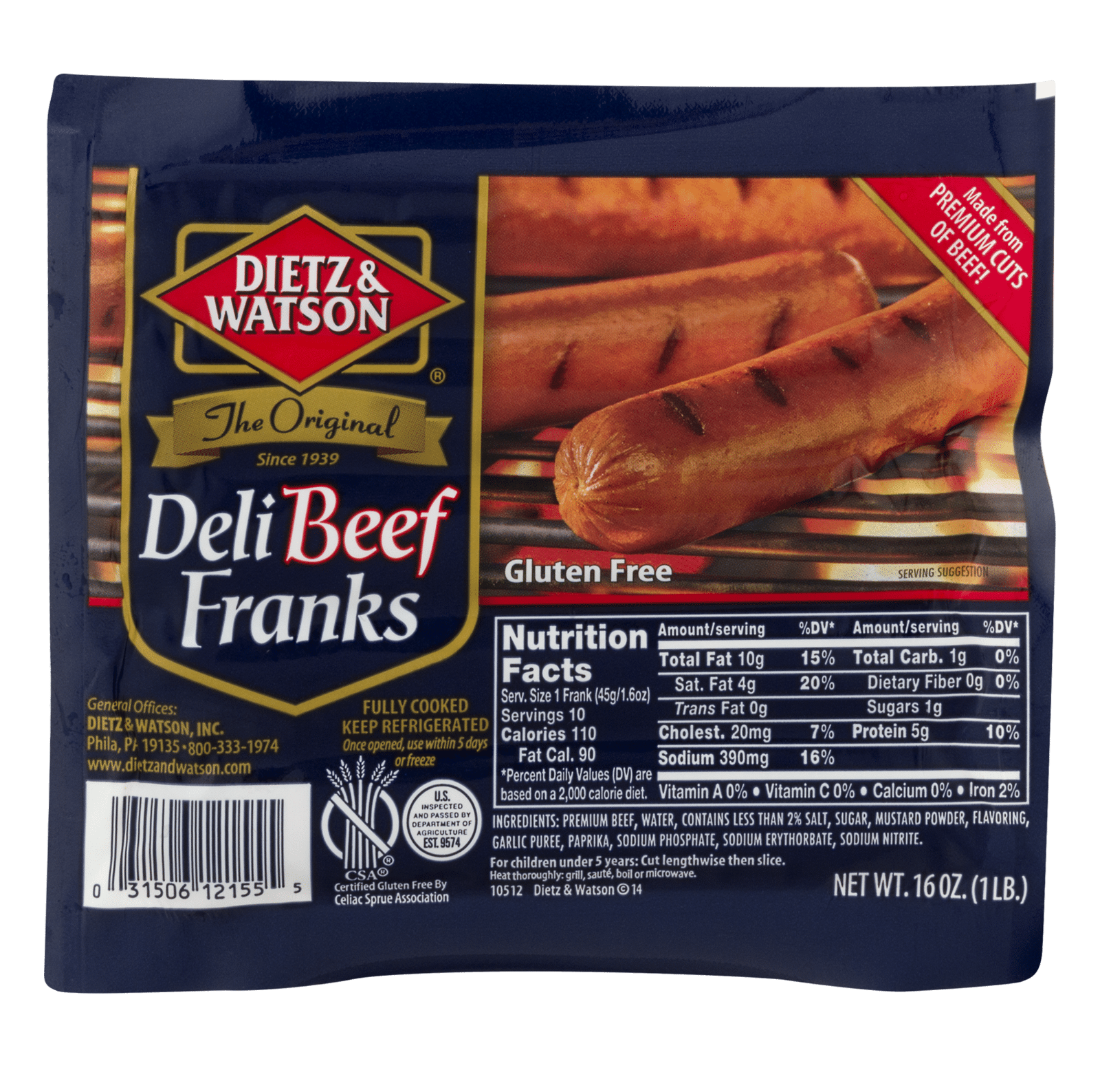 Dietz & Watson Deli Beef Franks