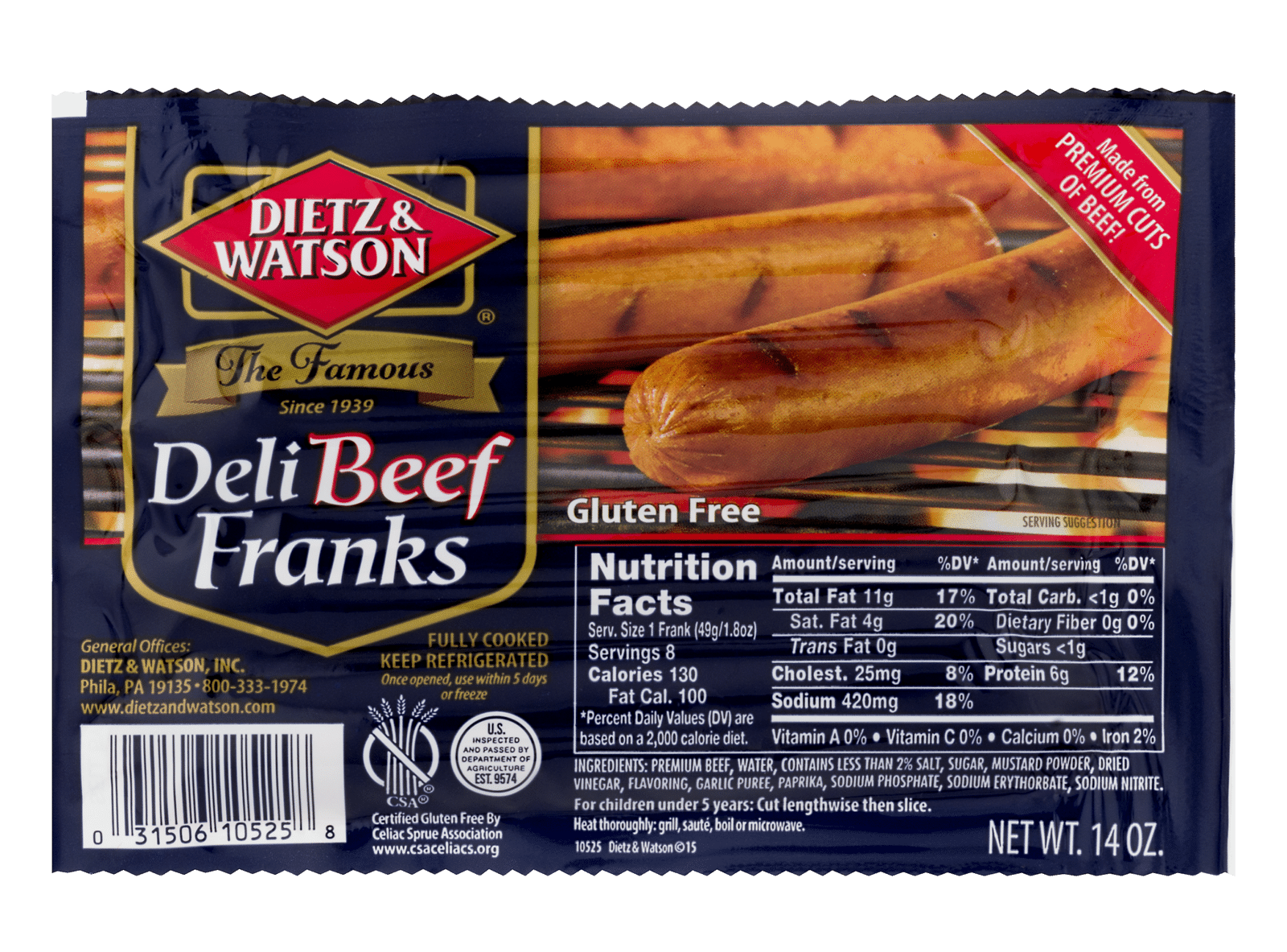 Dietz & Watson Deli Beef Franks