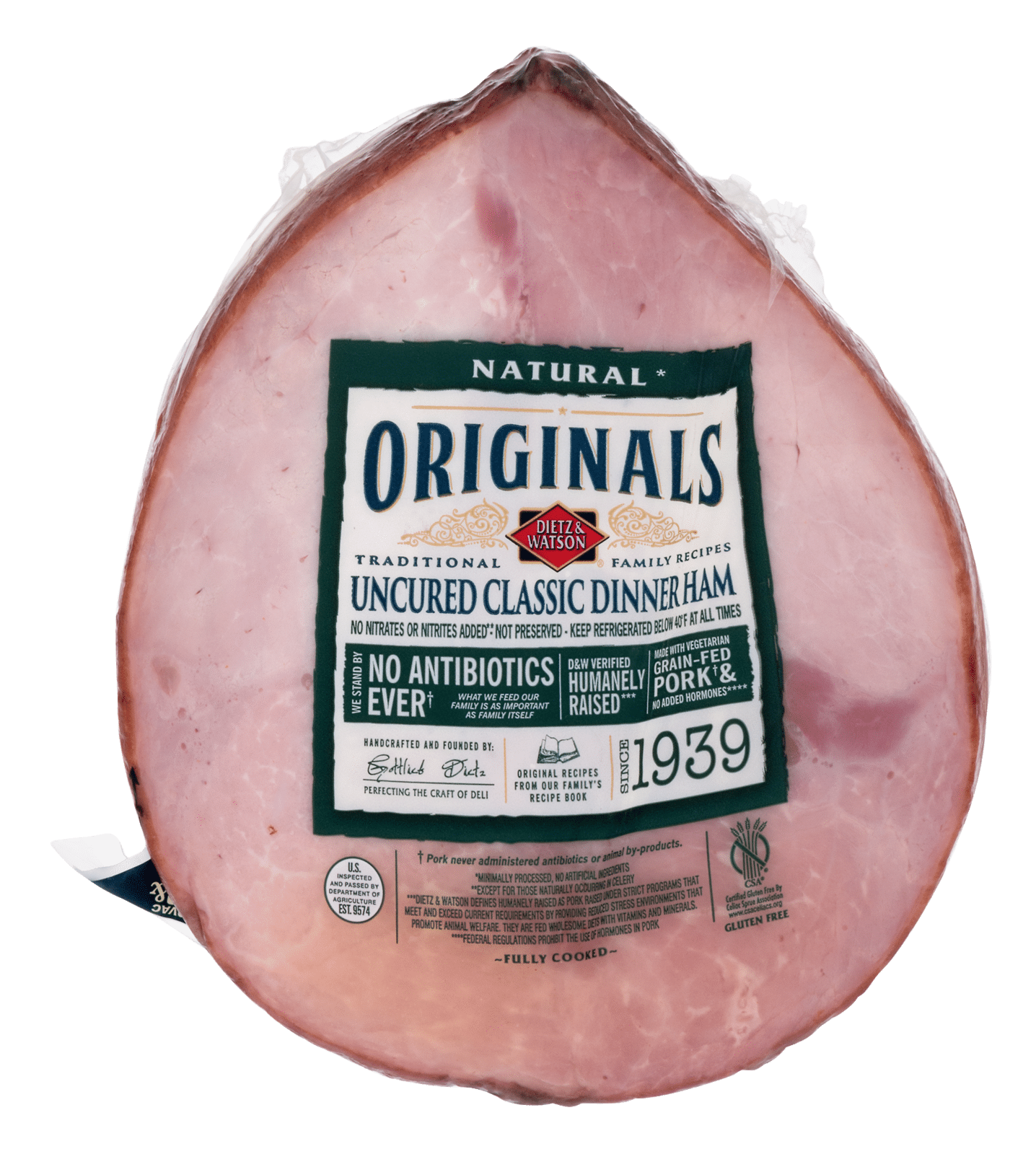 Dietz & Watson Originals Uncured Classic Dinner Ham
