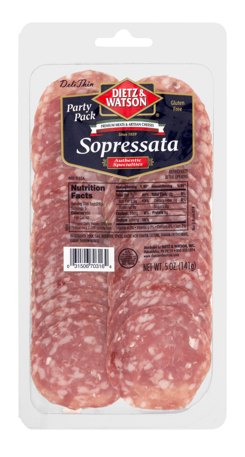 Dietz & Watson Sopressata Party Pack