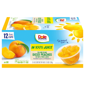 Dole Yellow Cling Diced Peaches In Fruit Juice