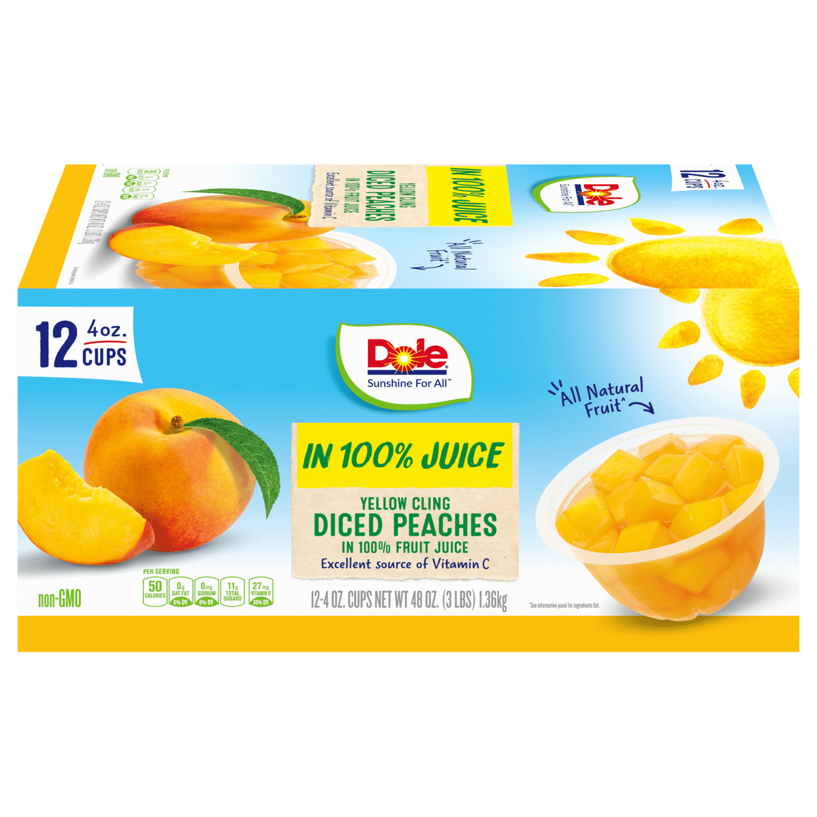 Dole Yellow Cling Diced Peaches In Fruit Juice