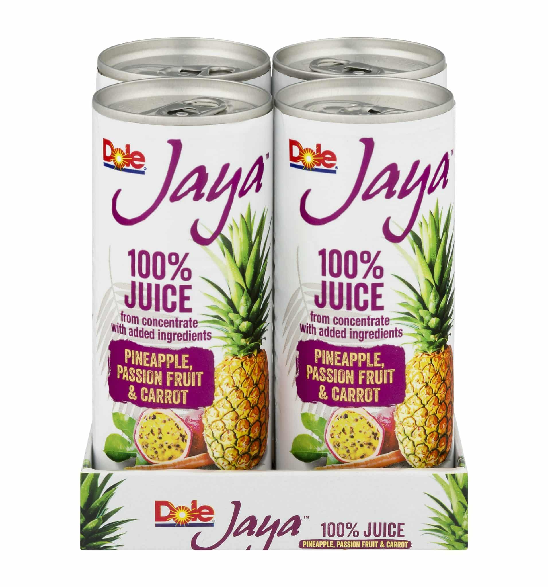 Dole Packaged Foods, LLC 100% PINEAPPLE, PASSION FRUIT & CARROT JUICE FROM CONCENTRATE WITH ADDED INGREDIENTS, PINEAPPLE, PASSION FRUIT & CARROT