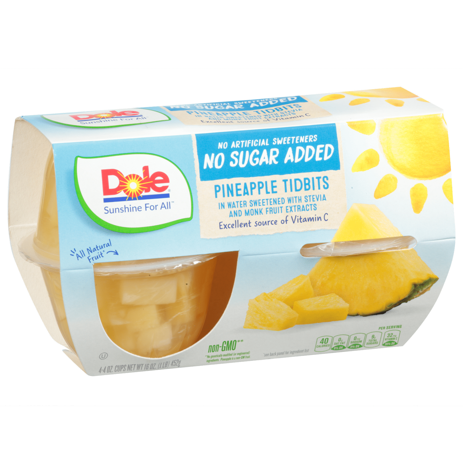 Dole Pineapple Tidbits No Sugar Added