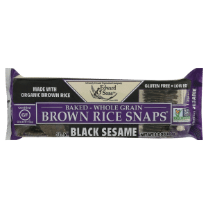 Edward & Sons Baked Brown Rice Snaps Black Sesame