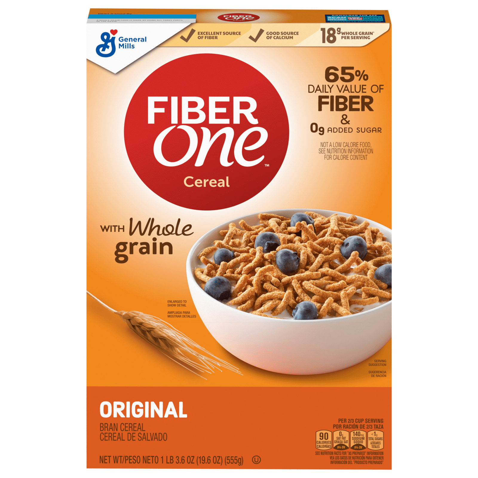 Fiber One with Whole Grain Original Bran Cereal