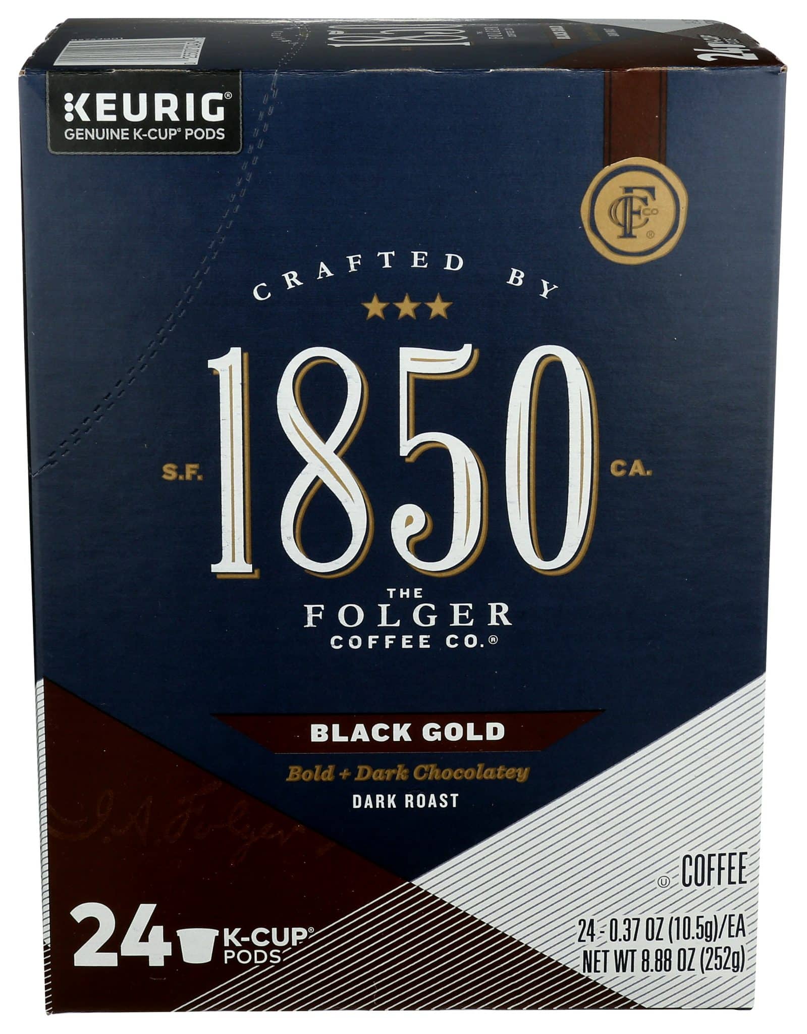 Folgers 1850 Black Gold Dark Roast Coffee K-Cups 24 Each