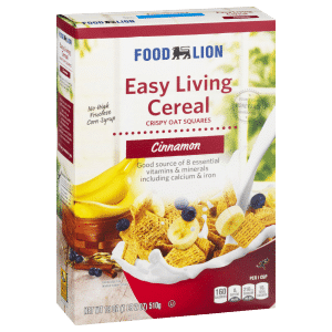 Food Lion Easy Living Cereal Crispy Oat Squares Cinnamon
