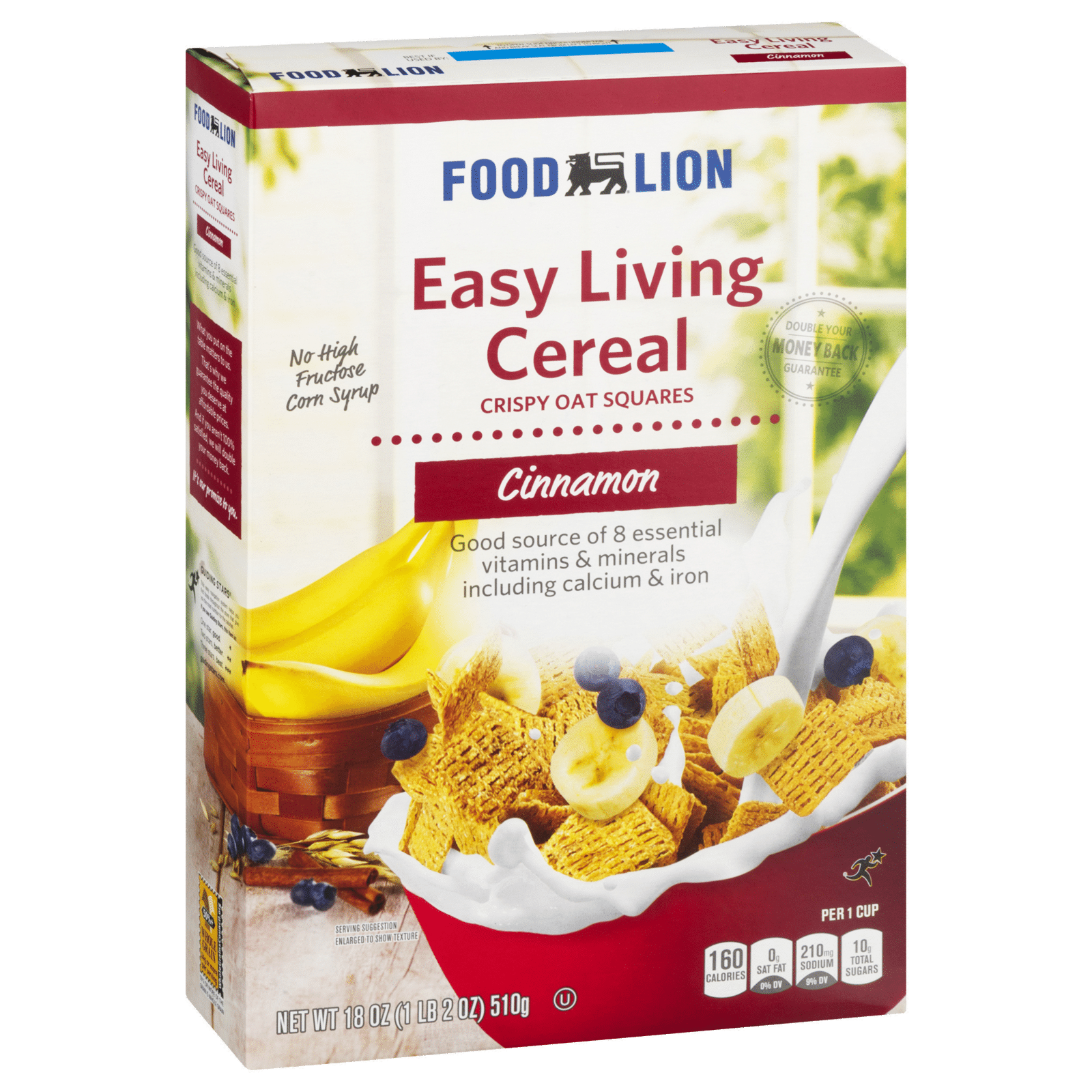 Food Lion Easy Living Cereal Crispy Oat Squares Cinnamon