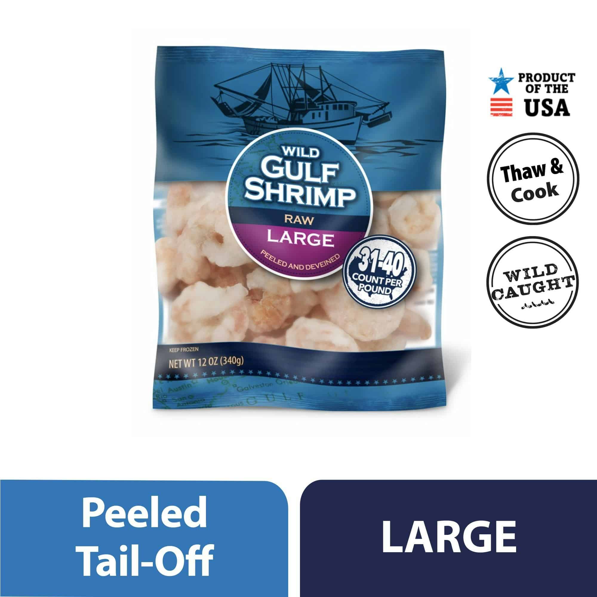 Frozen Wild Gulf Large Raw Shrimp Peeled and Deveined