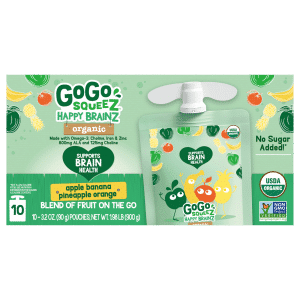 Gogo Squeez Happy Brainz Organic Apple/Banana/Pineapple/Orange Blend Of Fruit On The Go