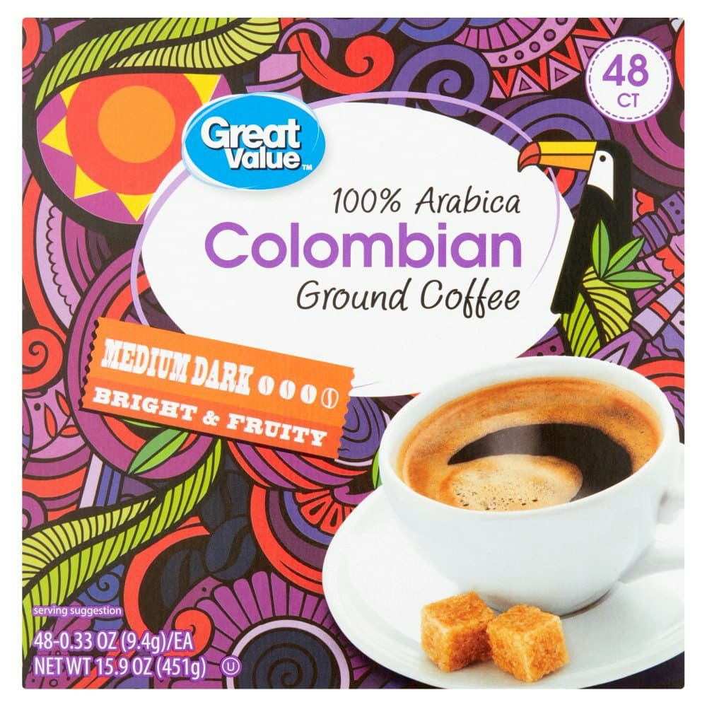 Great Value 100% Arabica Colombian Medium Dark Ground Coffee