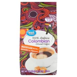 Great Value 100% Arabica Colombian Medium Dark Ground Coffee