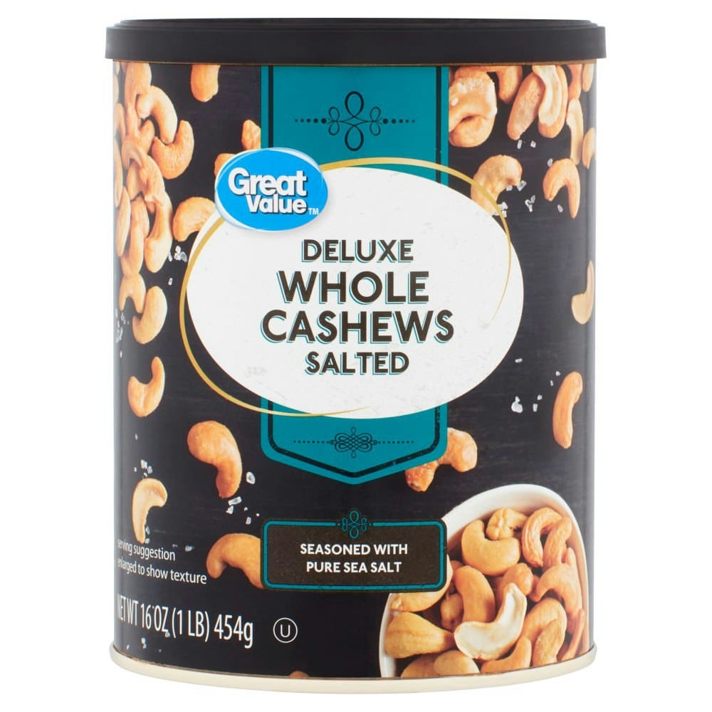 Great Value Deluxe Salted Whole Cashews