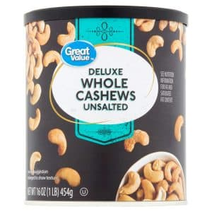 Great Value Deluxe Unsalted Whole Cashews