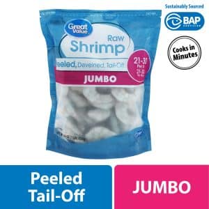 Great Value FZ Raw Jumbo Tail-off Shrimp