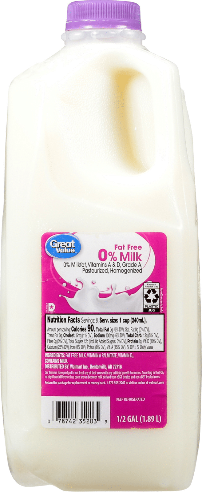 Great Value Fat Free Milk