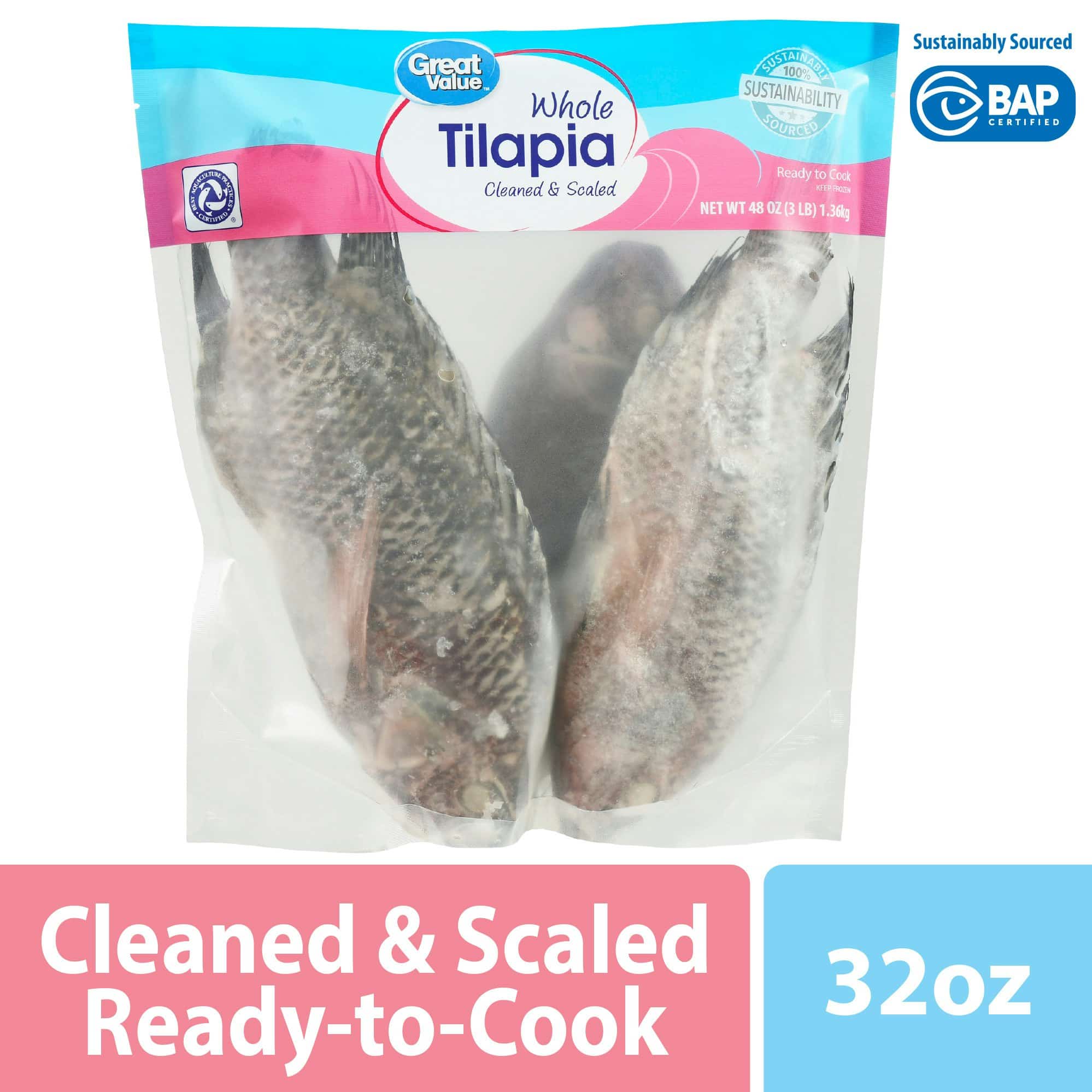 Great Value Frozen Whole Tilapia