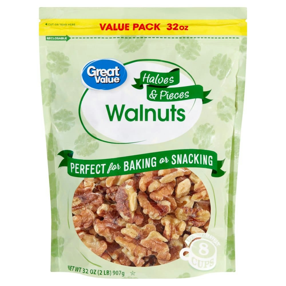Great Value Halves & Pieces Walnuts Value Pack