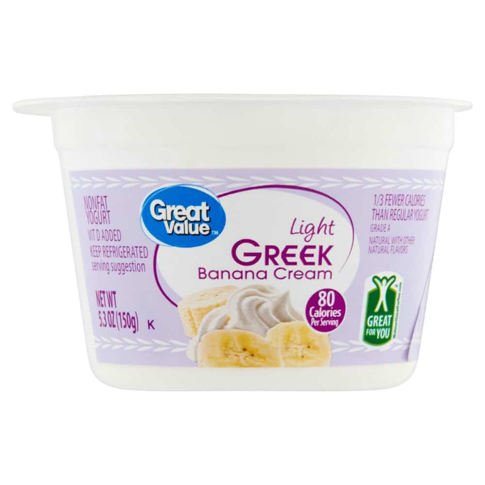 Great Value Light Greek Banana Cream Nonfat Yogurt