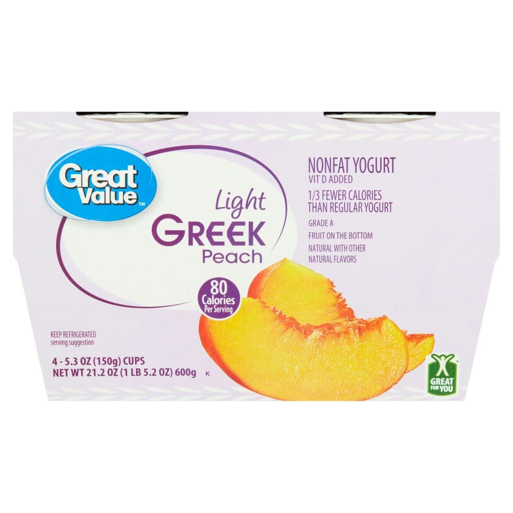 Great Value Light Greek Peach Nonfat Yogurt