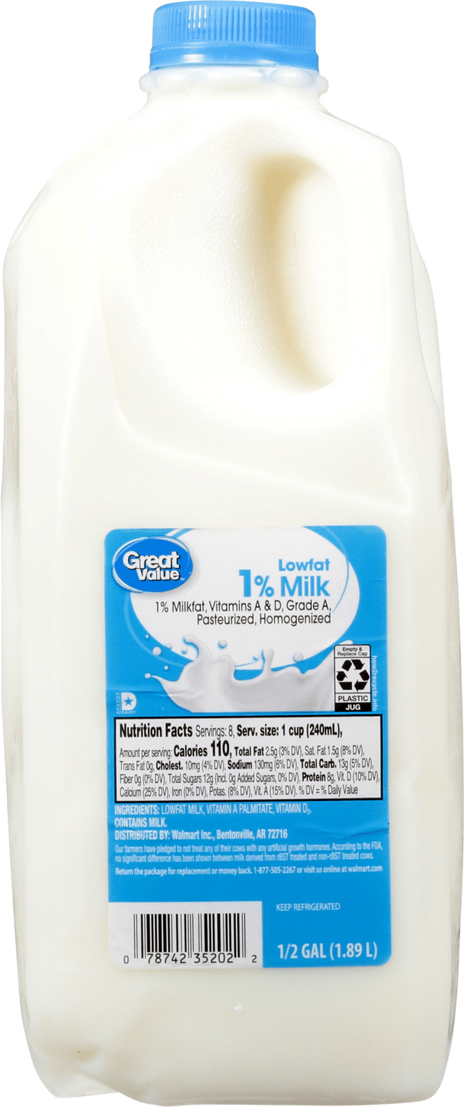 Great Value Lowfat 1% Milk
