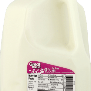 Great Value Milk 1 Gl Milk, Fat Free, 0% Milkfat
