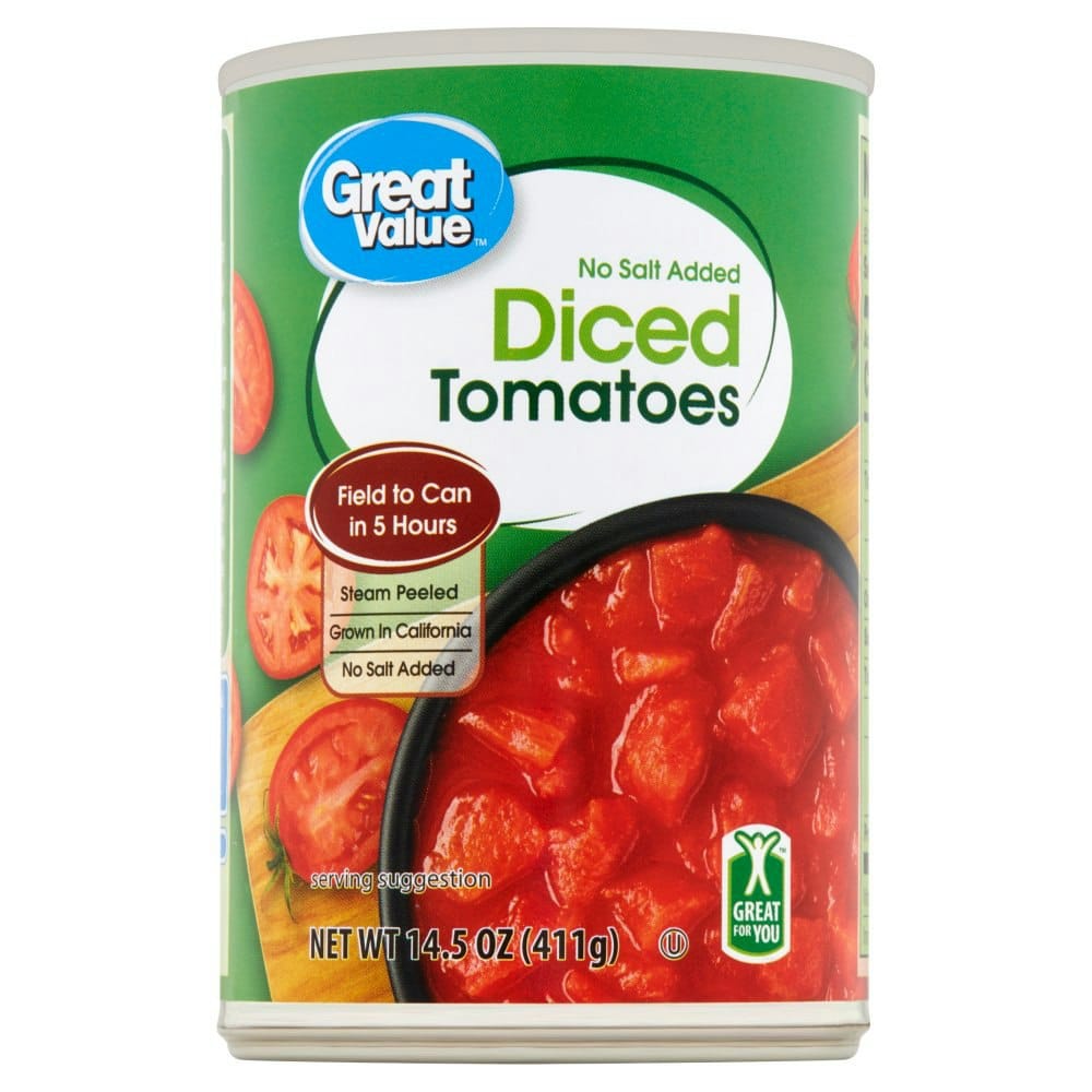 Great Value No Salt Added Diced Tomatoes