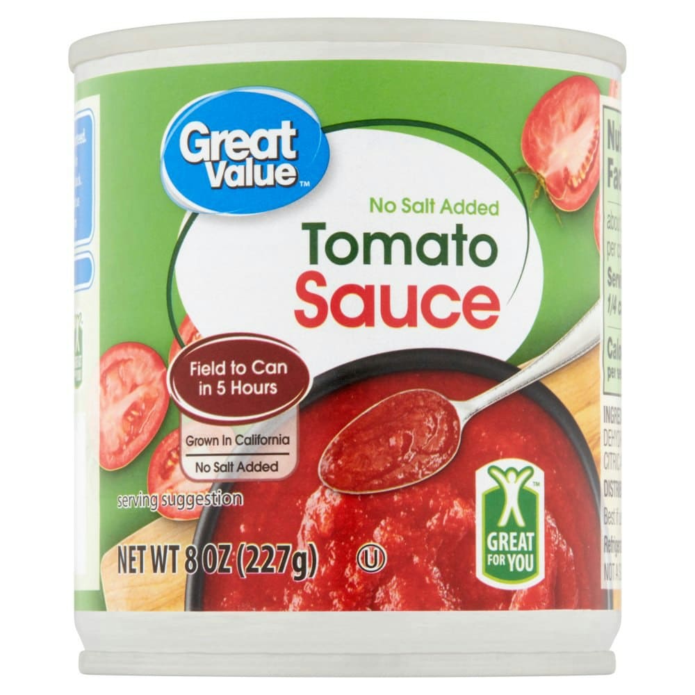 Great Value No Salt Added Tomato Sauce