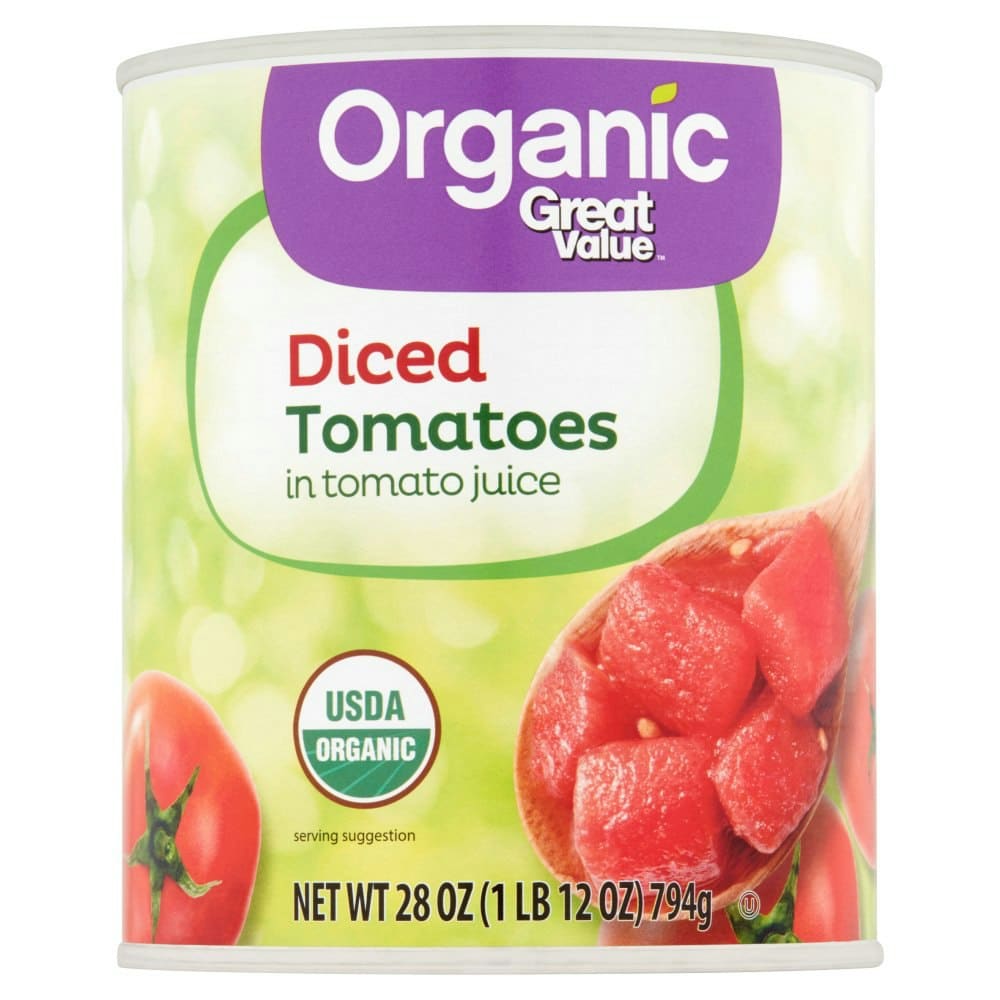 Great Value Organic Diced Tomatoes in Tomato Juice