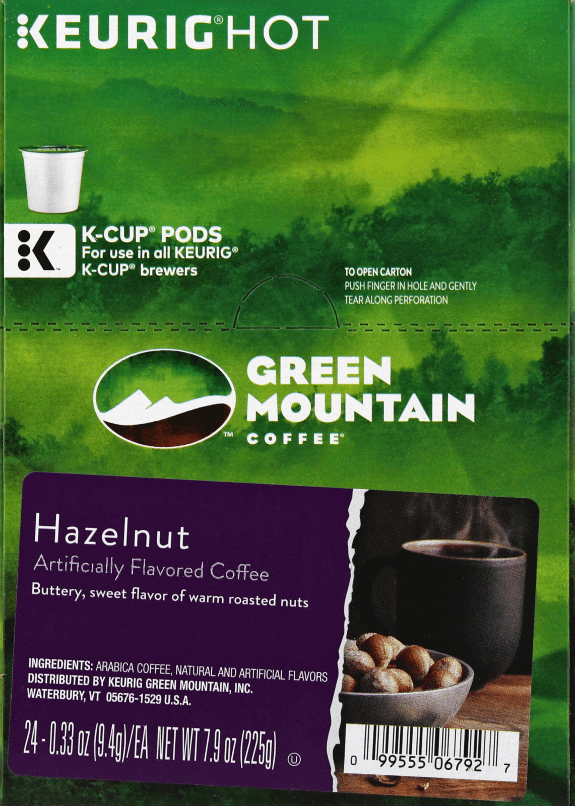 Green Mountain Coffee 24 Ea Coffee, Hazelnut, K-Cup Pods